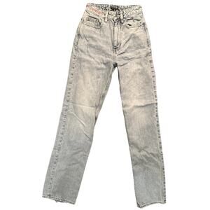 Playboy By PacSun Light Wash Denim Jeans Pink Bunny Logo Distressed Size 23